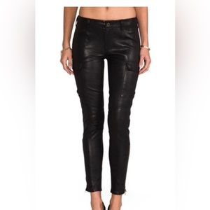 J Brand Houlihan 100% Lamb Leather Cargo Pants